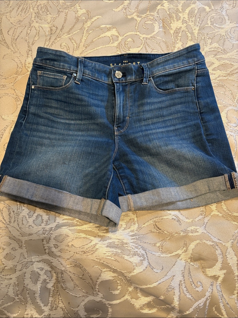 White House Black Market Medium Blue Roll-Cuff Denim Shorts